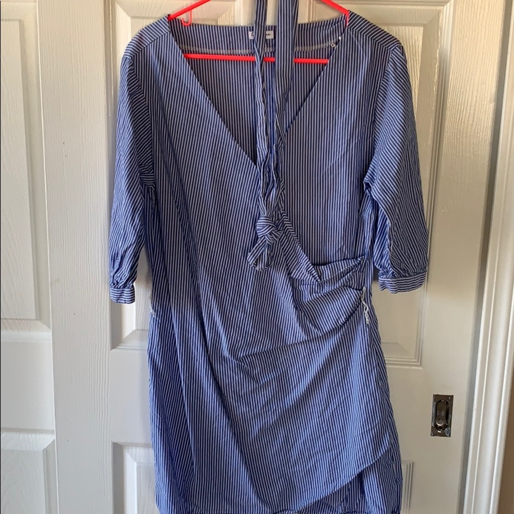 Blue and white pin stripe dress